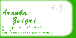 aranka zsigri business card